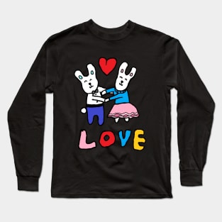 love bunny, rabbits, hand drawing Long Sleeve T-Shirt